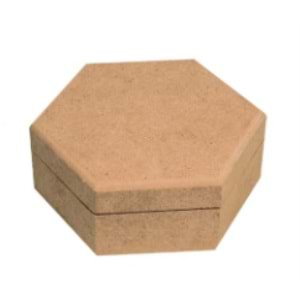 Kapaklı Altıgen Kutu 23x23x9.5