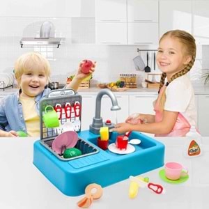 Kayyum Oyuncak Modern Lavabo Seti Pilli Mavi 7021