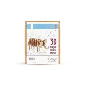 Giftölye 3D Ahşap Biblo Fil HB-005