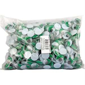 Renkli Oynar Göz Kirpiksiz 12mm-2000-Yeşil