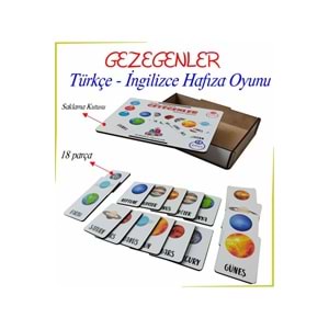 Ankebut Oyuncak Gezegenler Türkçe- İngilizce Hafıza Oyunu Kutulu