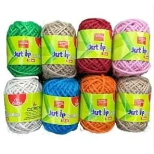 Bu-Bu Renkli Jüt İp 10M 6 Natural+18 Renkli (1 Adet)