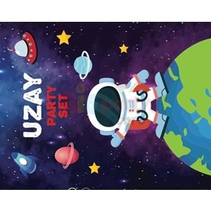 Kağıt Banner Uzay Parti Set 10 Parça