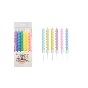 Mum Spiral Makaron Renkli 12cm 6 Lı