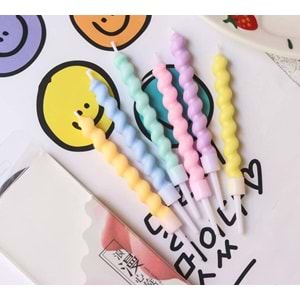 Mum Spiral Makaron Renkli 12cm 6 Lı
