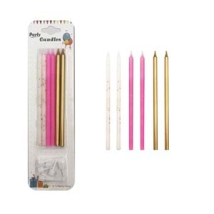 Mum İnce 3 Renk 14cm 6 Lı