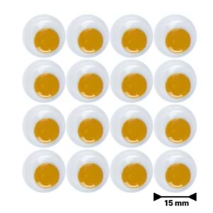 Renkli Oynar Göz Kirpiksiz 15Mm 1000 Li Sarı