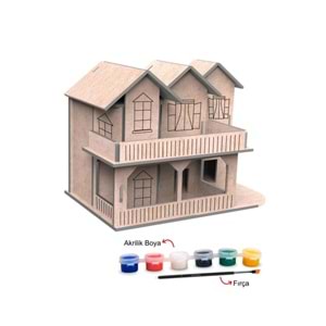 Maketix 3D Ahşap Boyama Seti Köşk 9789