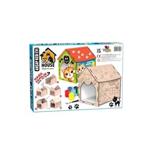 Totteriq Ahşap Boyama Kedi Evi 3006