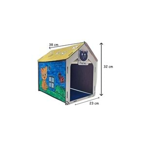 Totteriq Ahşap Boyama Kedi Evi 3006