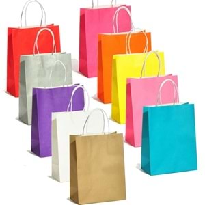 Büküm Saplı Kağıt Torba 18X24 25 Li