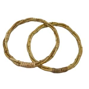 Çanta Aksesuar 15 Cm Çift Gerçek Bambu Çanta Sapı Sarmal Model