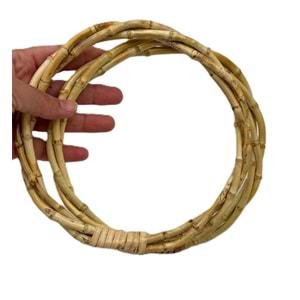 Çanta Aksesuar 17 Cm Çift Gerçek Bambu Çanta Sapı Sarmal Model