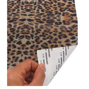 Çanta Aksesuar Leopar Desenli Taşlı 40x24 cm Kendiliğinden Yapışkanlı Plaka Sticker