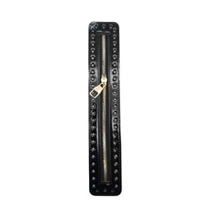 Çanta Aksesuar Rugan Derili Fermuar Yeni Model Siyah Renk 30 Cm Light Gold Metalli