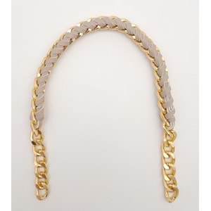 Çanta Aksesuar 40 cm Derili Zincir Bej Renk Light Gold Metalli