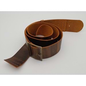 Çanta Aksesuar Gerçek Deri 130x5 cm Ayarlanabilir Çanta Sapı Crazy Oil Hardal Sarı Antik Metalli