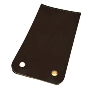 Çanta Aksesuar 11x19 cm Gerçek Deri Çift Mıknatıslı Koyu Kahve Renk Çanta Kapağı Light Gold Metalli