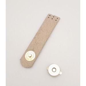 Çanta Aksesuar 11x2.3 cm Bej Gerçek Deri Düz Çanta Kapağı Light Gold Metalli