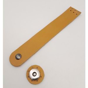 Çanta Aksesuar 18x3 cm Hardal Gerçek Deri Düz Çanta Kapağı Füme Metalli