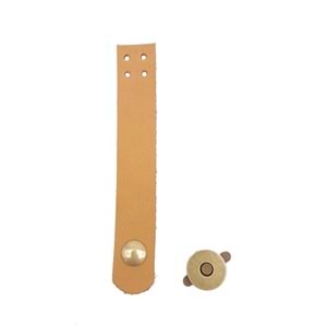 Çanta Aksesuar 11x2 cm Açık Taba Gerçek Deri Düz Çanta Kapağı Antik Metalli