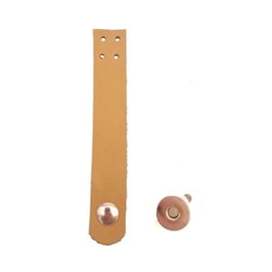 Çanta Aksesuar 11x2 cm Açık Taba Gerçek Deri Düz Çanta Kapağı Light Gold Metalli