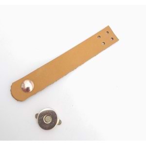 Çanta Aksesuar 11x2 cm Açık Taba Gerçek Deri Düz Çanta Kapağı Light Gold Metalli