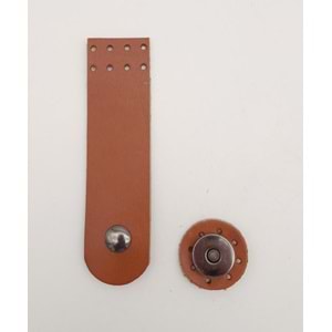 Çanta Aksesuar 11x3 cm Taba Gerçek Deri Düz Çanta Kapağı Füme Metalli
