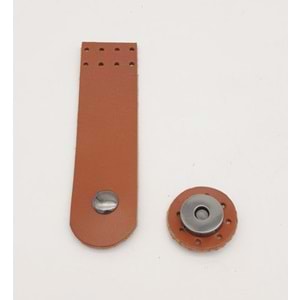 Çanta Aksesuar 11x3 cm Taba Gerçek Deri Düz Çanta Kapağı Füme Metalli