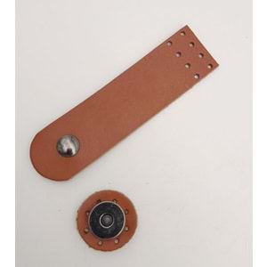 Çanta Aksesuar 11x3 cm Taba Gerçek Deri Düz Çanta Kapağı Füme Metalli
