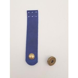Çanta Aksesuar 11x2.3 cm Crazy Oil Saks Mavi Gerçek Deri Düz Çanta Kapağı Antik Metalli