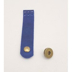 Çanta Aksesuar 11x2.3 cm Crazy Oil Saks Mavi Gerçek Deri Düz Çanta Kapağı Antik Metalli