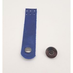 Çanta Aksesuar 11x2.3 cm Crazy Oil Saks Mavi Gerçek Deri Düz Çanta Kapağı Füme Metalli