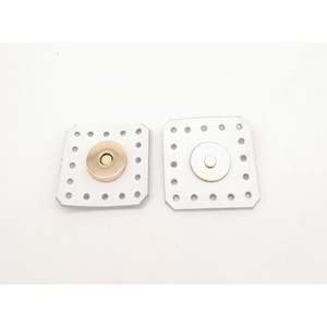 Çanta Aksesuar Beyaz Gerçek Derili Kare Mıknatıslı Çıtçıt Light Gold Metalli