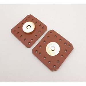 Çanta Aksesuar Taba Gerçek Derili Kare Mıknatıslı Çıtçıt Light Gold Metalli