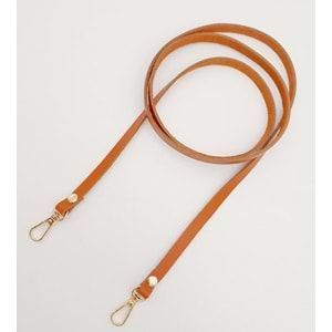 Çanta Aksesuar Gerçek Deri Spagetti Model Turuncu Taba Light Gold Metal Çanta Sapı