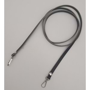 Çanta Aksesuar Gerçek Deri Spagetti Model Siyah Gümüş Metal Çanta Sapı