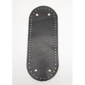 Çanta Aksesuar Gerçek Deri Siyah 30X12 cm Oval Light Gold Metalli Çanta Tabanı