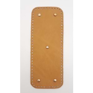 Çanta Aksesuar Gerçek Deri Açık Taba 30x12 cm Dikdörtgen Light Gold Metalli Çanta Tabanı