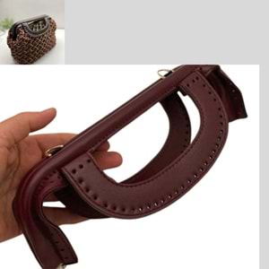 Çanta Aksesuar 25 cm Suni Derili Bordo Renk Gizli Çanta Bursu Yeni Model