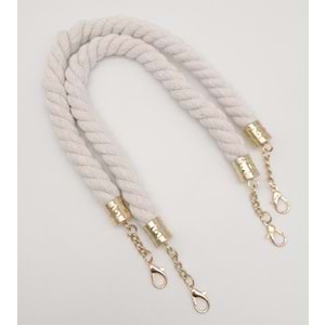 Çanta Aksesuar 50 cm Pamuklu Halat Model Çift Çanta Sapı Light Gold Metalli