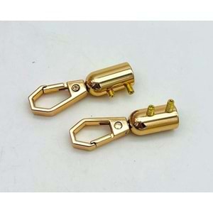 Çanta Aksesuar 9 mm Light Gold Renk Kancalı Kovan 2 Adet