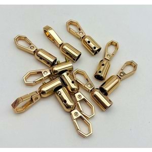 Çanta Aksesuar 9 mm Light Gold Renk Kancalı Kovan 10 Adet