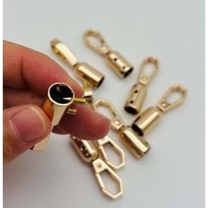 Çanta Aksesuar 9 mm Light Gold Renk Kancalı Kovan 10 Adet