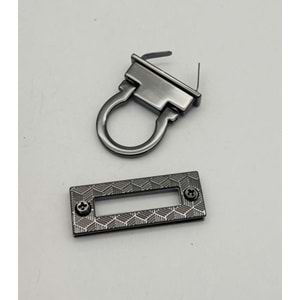 Çanta Aksesuar 4.5x3 cm Halkalı Füme Renk Çanta Kilidi