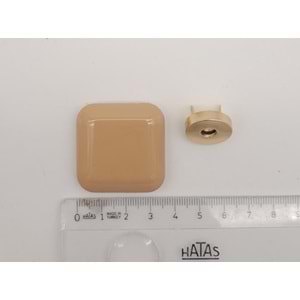 Çanta Aksesuar 3.5 cm Kare Akrilikli Sütlü Kahve Renk Light Gold Mıknatıslı Kilit