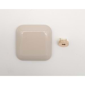 Çanta Aksesuar 7 cm Kare Akrilikli Bej Renk Light Gold Mıknatıslı Kilit