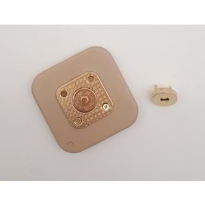 Çanta Aksesuar 7 cm Kare Akrilikli Sütlü Kahve Renk Light Gold Mıknatıslı Kilit