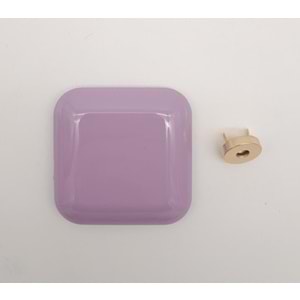 Çanta Aksesuar 7 cm Kare Akrilikli Lila Renk Light Gold Mıknatıslı Kilit