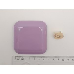 Çanta Aksesuar 7 cm Kare Akrilikli Lila Renk Light Gold Mıknatıslı Kilit